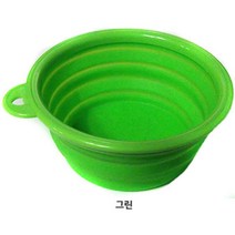 그린 접이식 휴대용 대형견식기 사료그릇 애완동물밥그릇 개밥통, 1개