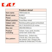 호환 KLAKLE-자동차 브레이크 시스템 4 포트 캘리퍼 디스크 380x34MM 미쓰비시 랜서 액세서리용, [01] 285mm disc