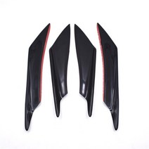 카본 룩 자동차 앞 범퍼 립 디퓨저 스플리터 핀 바디 스포일러 카나드 형광 턱 4 개/세트, 06 Black