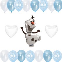 하늘풍선파티 겨울왕국 풍선세트 연말파티 생일파티 생일풍선 셀프생일상, 올라프 화이트하트세트