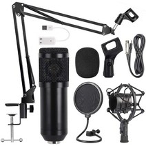 GFDFD Professional Broadcast Studio Recording Condenser Microphone Microphone Kit with Sound Card, 한개옵션0