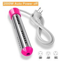 업소용 전기 온수기 보일러 돼지꼬리 겨울 히터 스테인레스 부동 2500w2000w 휴대용 침수 서스펜션 욕실 수영장, 핑크 2000w-자동, 나는 플러그