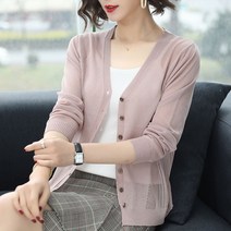 SJW 여름 선스크린 니트 가디건 파스텔 자외선차단 빅사이즈 아우터 중년여성 엄마 40-60대