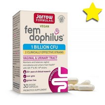 자로우 재로우 Jarrow 펨 도피러스 도필러스 Fem Dophilus 프로바이오틱스 유산균 Probiotics 10억 CFU 적으로 인 2가지 균주 질 식이 식물성 캡슐 60개, 30카운트 (Pack of 1) 강철체력
