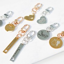 (무료아이콘 200개) 각인 커플 드로잉 이니셜 네임 자동차 키링 열쇠고리 주문제작, 20mm 골드 원형, 블랙 각인, 선택안함