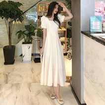 휴가철 퍼프 심플 플레어 원피스 동남아 여름 휴양지 휴가 해외여행 캐주얼 해변 바다 바캉스룩 해외여행 호캉
