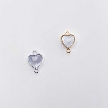 빈티지 하트 프레임 자개 양고리 펜던트 팔찌부자재 귀걸이 목걸이만들기 악세사리도매사이트, 실버(OR)