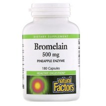 네추럴팩터스 브로멜라인 500mg 파인애플 엔자임 캡슐, 180개입, 4개