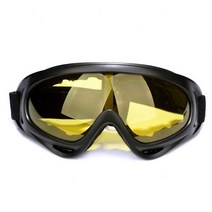 스키헬멧 Men Women Ski Snowboard Mask Snowmobile Skiing Goggles Windproof Motorcycle Face Glasses Safety, [07] Yellow lens