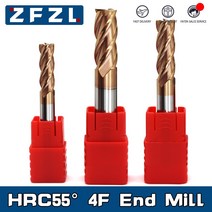 HRC55 카바이드 엔드밀 120mm 엔드밀 4 플루트 밀링 커터 합금 코팅 텅스텐강 절삭 공구 CNC 가공 엔드밀, 26.6X6DX50L - 5PCS