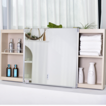 바스퍼 세로 600 댐퍼형 화장실슬라이드장 슬라이드장 욕실거울 슬라이딩장 욕실수납장 욕실장, 1400X600, 화이트