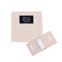 양면 생리대 파우치 베이지 레터링 감성 사각 포켓