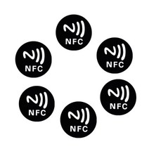 접착제 범용 NTAG213 LABLE 태그 스티커 NFC 지원 전화를위한 금속성 6x, 검은색