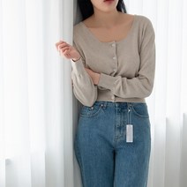 여자 간절기 브이넥 가디건 미엘 스퀘어넥 린넨 어스 가디건