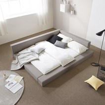 파로마 블론디 저상형 독립형침대 슈퍼싱글 / 패밀리침대, 네츄럴그레이, 프레임+6회전본넬매트