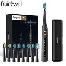 Fairywill Sonic 전동 칫솔 울트라 소닉 빠른 USB 충전기 방수 IPX7 5 모드 FW507 3 브러시 헤드 선물, 2.FWET5074208BH
