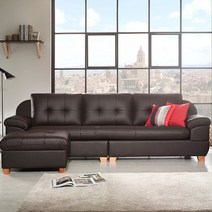 서광퍼니처 엘리야 라텍스 구스다운 천연면피 4인소파+스툴, 카푸치노