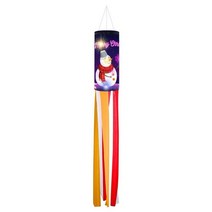 크리스마스 눈사람 windsock 39.37 인치 겨울 플래그 led 조명과 정원 카트, b, 씨엔