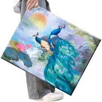 FASEN 액자 캔버스형보석십자수 DIY세트 라운드 비즈 40 X 50cm, FSE72.공작