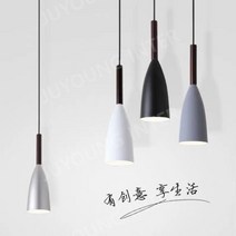 침실 카페 인테리어 샹들리에 싱글 헤드 펜던트 조명/긴 라인 개성이 강한 펜던트 조명, 유형 A 검정 - 12와트 전구 포함