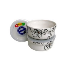 LW 리빙 철기 아트 도자기 찬통 - 베르사이유 백금 로즈체크락 세트 소 2인조