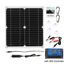100W 태양 전지 패널 키트 12V USB 10/20/30A 컨트롤러 자동차 요트 RV 보트 휴대 전화 배터리 충전기, 04 with 30A controller