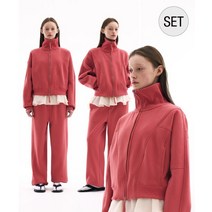 PARTIMENTO WOMEN [SET] 라인 저지 트랙탑 셋업_살몬 핑크 [SET] LINE JERSEY TRACK TOP SET UP_SALMON PINK