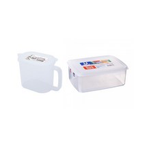 나카야 밀폐용기 1L 3L 냉장고정리 육수용기 쌀통 투명용기 손잡이 물코 보관통 나까야, 대용량 3000ml