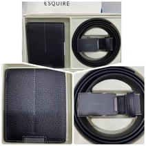 에스콰이아 에스콰이아 남성 소가죽 지갑 자동벨트 선물세트91H