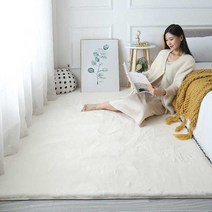 부드러운 토끼털 모피 카페트 러그 거실 침실