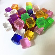 보드 게임 주사위 10 개대 16mm 투명 사각형 코너 보드 게임에 대 한 빈 주사위 체스 조각 투명 직각 체 7 색, 믹스 컬러
