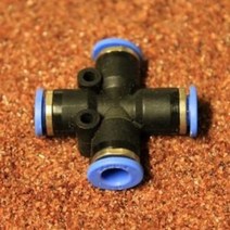 [일급수] 십자형 니플 [호스연결형/6mm]/이산화탄소 이탄 CO2 봄베 고압 호스 연결 외경