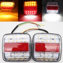 카고트레일러 캠핑 미니 카고트레일러 2x 26LED 트레일러 정지 테일 방향 지시등 라이센스 번호판 트럭 RV, 한개옵션0