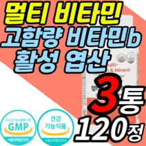 종합 비타민 활성 형 엽산 고함량 비타민 b군 c e 멀티 미네랄 성장기 어린이 청소년 임산부 출산후 수유부 남성 여성 실버 수험생 고3 올인원 영양제 비타민 b12 a b c d, 3통, 120정