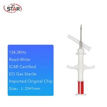 1.257mm 동물 마이크로칩 주사기 1.48mm 애완 동물 id 주사기 icar 2.1212mm 마이크로칩 주사기 개, 60개 1.25x7mm