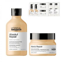 극손상모발용 세트 로레알 앱솔루트 리페어 샴푸 300ML + 프로페셔널 마스크 250ML 2종 라이브