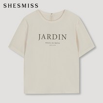 [쉬즈미스(SHESMISS)] [쉬즈미스] [22SS]JARDIN 래터링 반팔 블라우스_S
