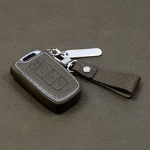 에쿠스 스마트 키케이스 리츠S 가죽 키홀더 현대기아 4버튼 HK-02, 리츠S HK-02 카멜-스트랩각인포함