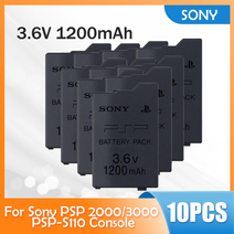 Sony 3.6v 1200mah 리튬 충전식 배터리 sony psp2000 psp3000 psp 2000 3000 psp-s110 플레이 스테이션 휴대용 컨트롤러, 10개