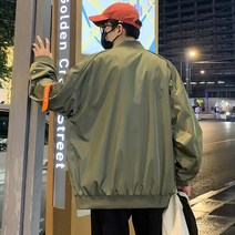 육군 녹색 재킷 남자 봄과 가을 스타일 하이 스트리트 레트로 야구 유니폼 봄 미국 작업복 폭격기