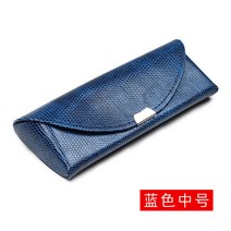 가죽 알루미늄 합금 프레임 광학 안경 케이스 압축 라이트 안경 보관 상자 ANKRIC 보관함, 블루 미디어