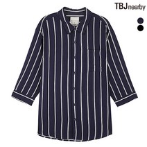티비제이(TBJ) 남성 루즈핏 레이온 스트라이프 셔츠 T193SH310P NC