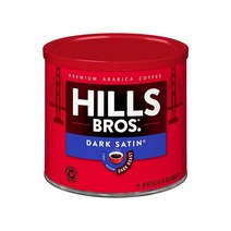 미국직구 힐스 브라더스 다크 새틴 그라운드 커피 다크 로스트 23온스. 캔 – 아라비카 원두 100% 진한 소프트 커피, 수량, 상세참조