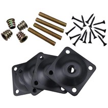 4 조각 다리 부착 플레이트 책상 가구 소파 용 가구 장착 브래킷, 48x48x2mm, 검은색, 철, 검은색