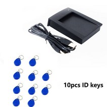 nfc도어락 상가도어락 125Khz RFID 리더 USB 근접 센서 스마트 카드 EM4100 TK4100 액세스 제어, 03 reader and 10 keys