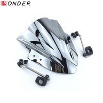 조절식 윈드 스크린 바람막이 야마하 MT03 MT25 FZ07 FZ1 FZ8 YZF R6 SR400 용 스즈키 산적 1250S SV650, 06 Chrome