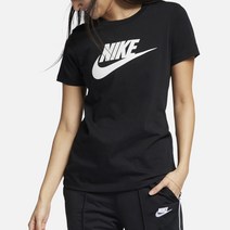 나이키 NSW 에센셜 아이콘 퓨추라 여성 반팔티셔츠 블랙 BV6169-010