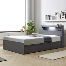 퀸사이즈 LED조명 수납형 부부침대 신혼 패밀리 가족