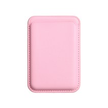 [카드실리콘지갑맥세이프] 빛나Shop 아이폰 맥세이프 마그네틱 가죽 카드지갑 핸드폰 케이스, 핑크