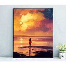 비가토 DIY 채색 로맨틱 풍경 홈 장식 그림 유화 그리기, VXK22_45X60 내부프레임_DIY 세트